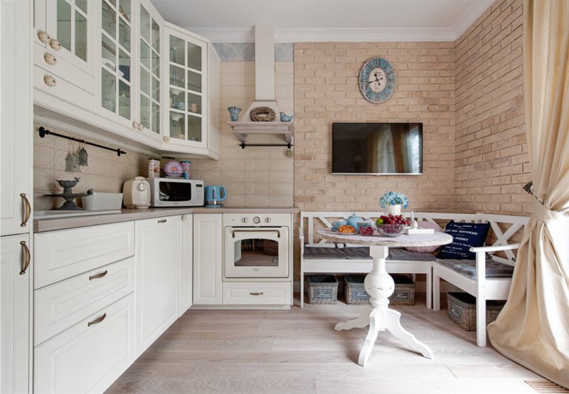 Zidărie în bucătăria în stil Provence