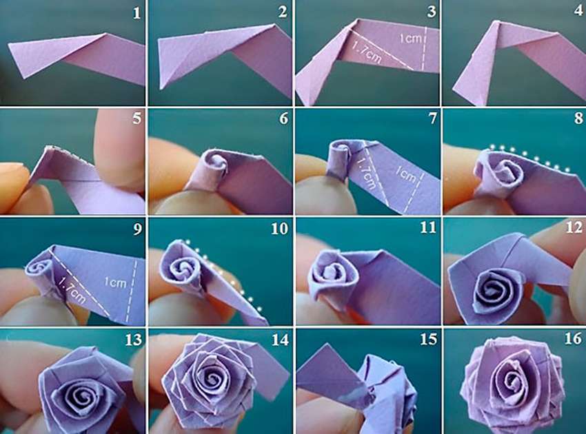 origami ruža s papira