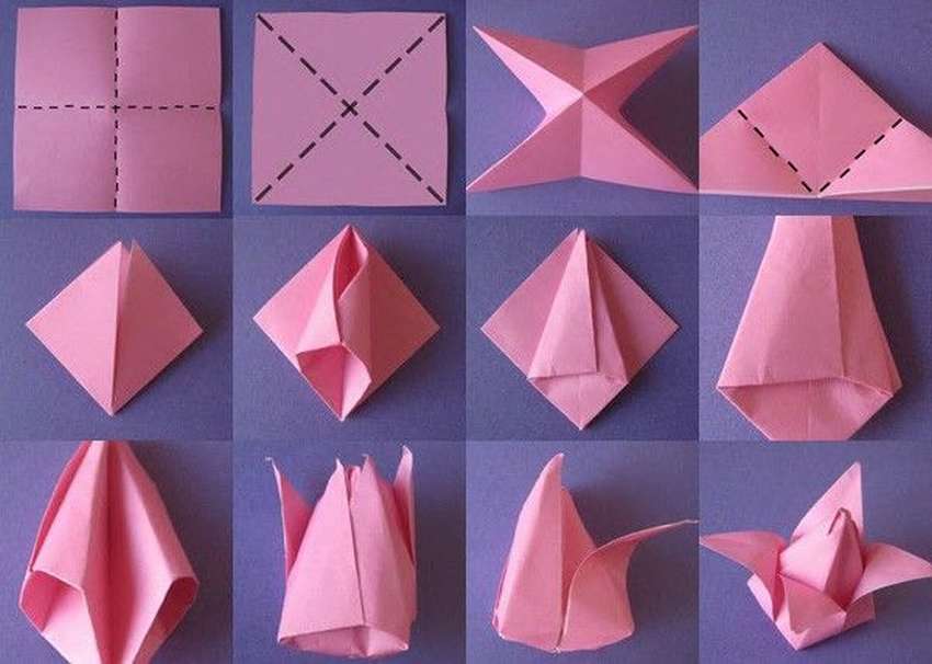 Cvijet origami od papira uradi sam