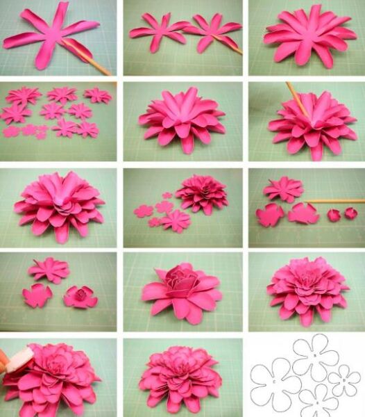 Papirno cvijeće - dijagrami i predlošci za izradu papirnatog cvijeća 11. faza