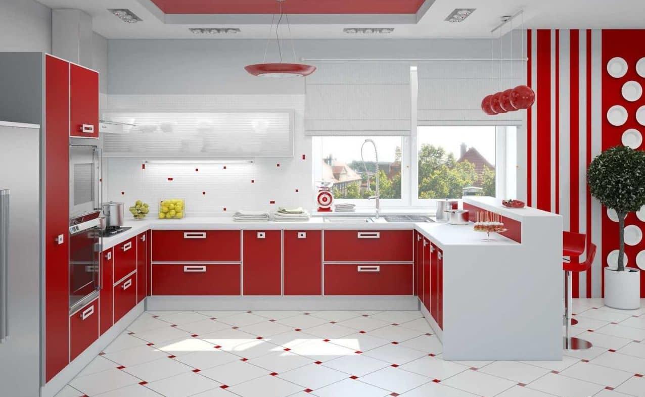 För att förhindra att ditt kök ser för färgstarkt ut är det bäst att måla väggarna eller tapeterna i neutrala färger: mjölkigt, ljusgrått eller beige.