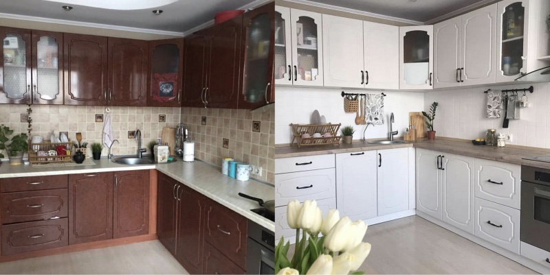 Restaurarea bucătăriei înainte și după