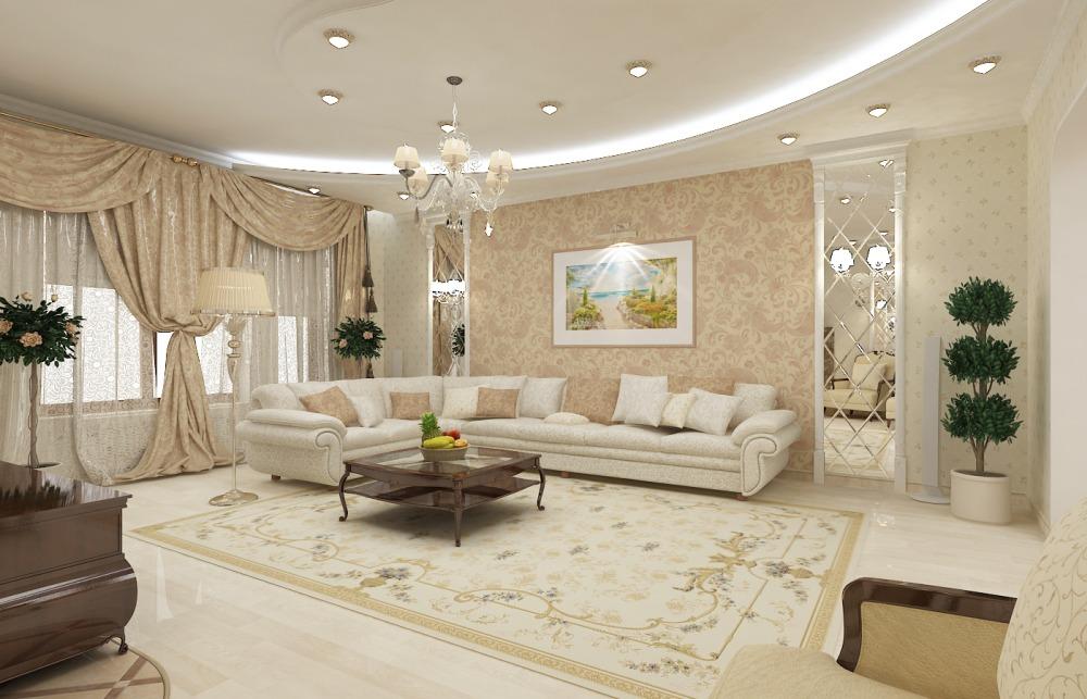 Camera de zi în stilul „clasic” arată strictă, îngrijită și elegantă