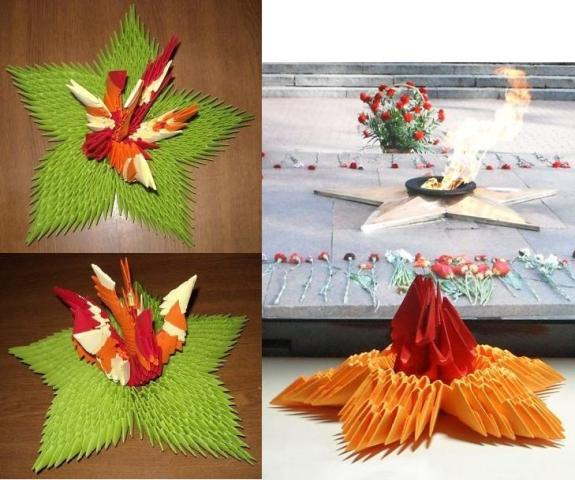 Vječni plamen origamija, ideje za 9. maj