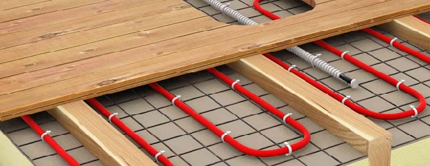 Sistema de aquecimento de piso para piso laminado