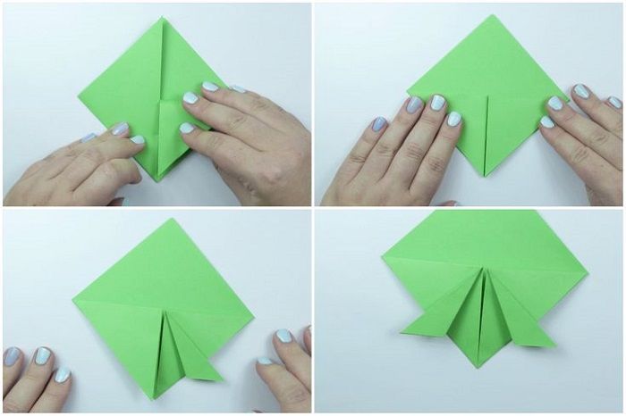 Tortue en origami : étapes de pliage 5-8