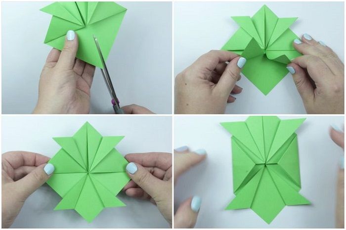 Tortue en origami : étapes de pliage 9-12