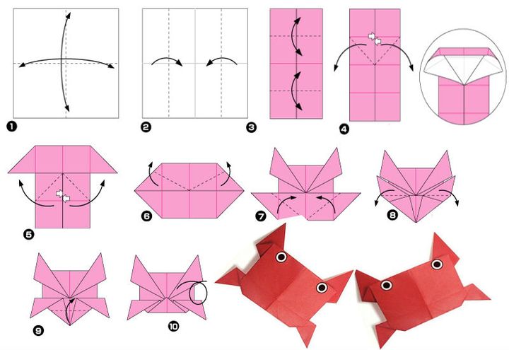 Assemblage pas à pas du crabe en origami