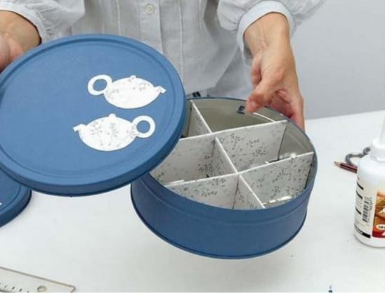 DIY dekorácia nádoby na skladovanie čaju