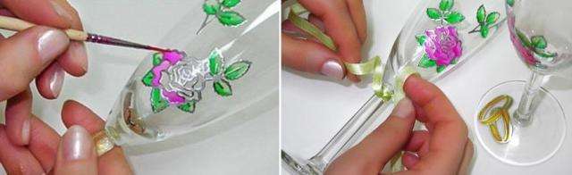 Use um pincel e tintas vitrais para colorir suavemente os adesivos