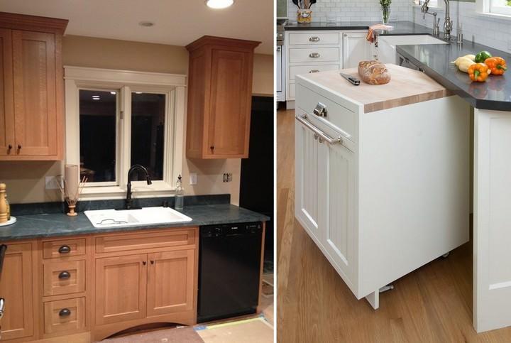 Standul de podea poate fi o parte integrantă a unei unități de bucătărie sau un element independent.