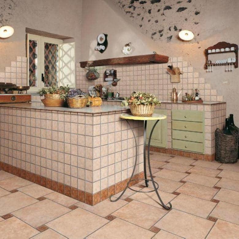 Idag erbjuder den moderna marknaden ett stort utbud av golvplattor för köket.