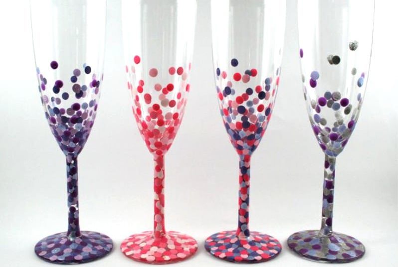 Maling af glas med egne hænder i stil med konefetti