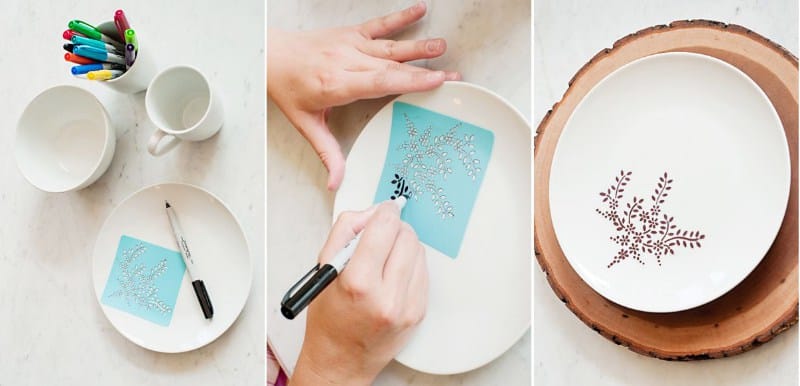 ζωγραφίζοντας πιάτα για το νέο έτος με τα χέρια σας