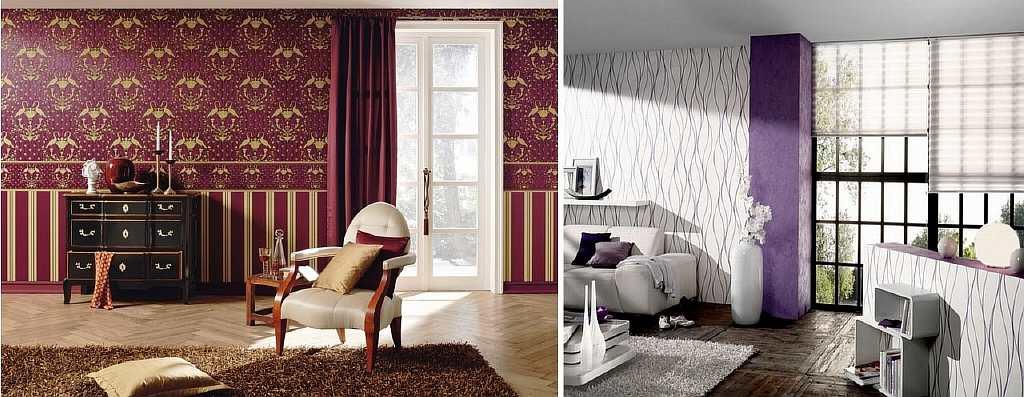 För de flesta rum är en kombination av tapeter med olika mönster eller bilder perfekt.