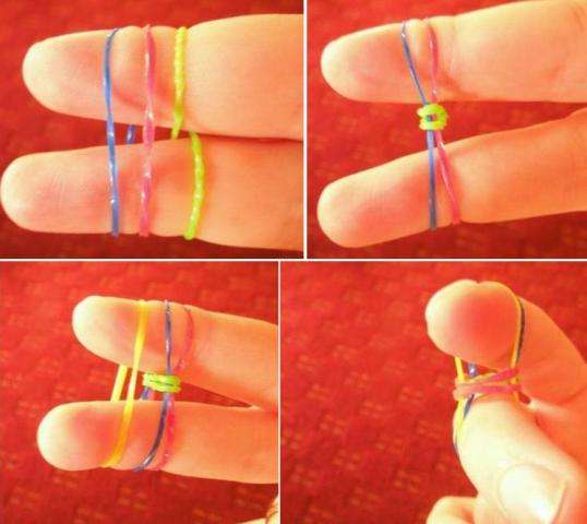 Il metodo di tessitura con elastici Iris sulle dita