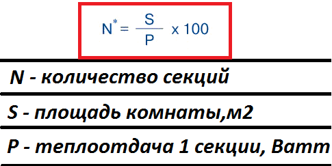 Formule de calcul du nombre de sections par taille de pièce
