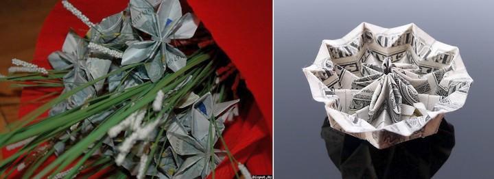 Mitä suurempi setelin nimellisarvo, josta kukka valmistetaan, sitä kalliimpi ja houkuttelevampi rahapuu näyttää