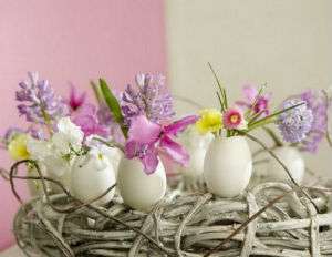 Od jaja se mogu napraviti minijaturne vaze. Da biste to učinili, pažljivo uklonite sadržaj jaja, a zatim ga operite