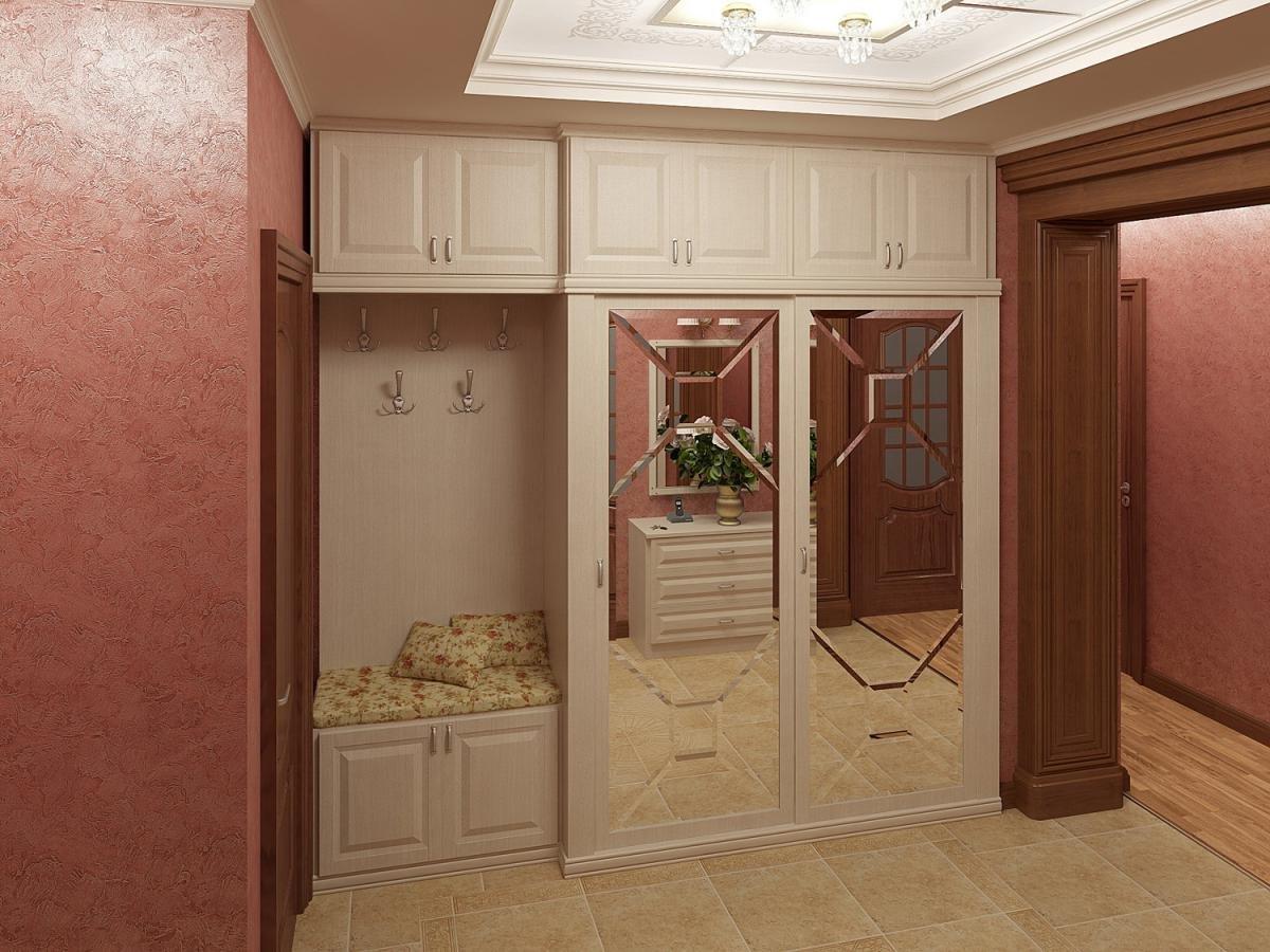 Extinderea vizuală a spațiului într-un hol mic vă va ajuta cu un dulap mic cu uși în oglindă