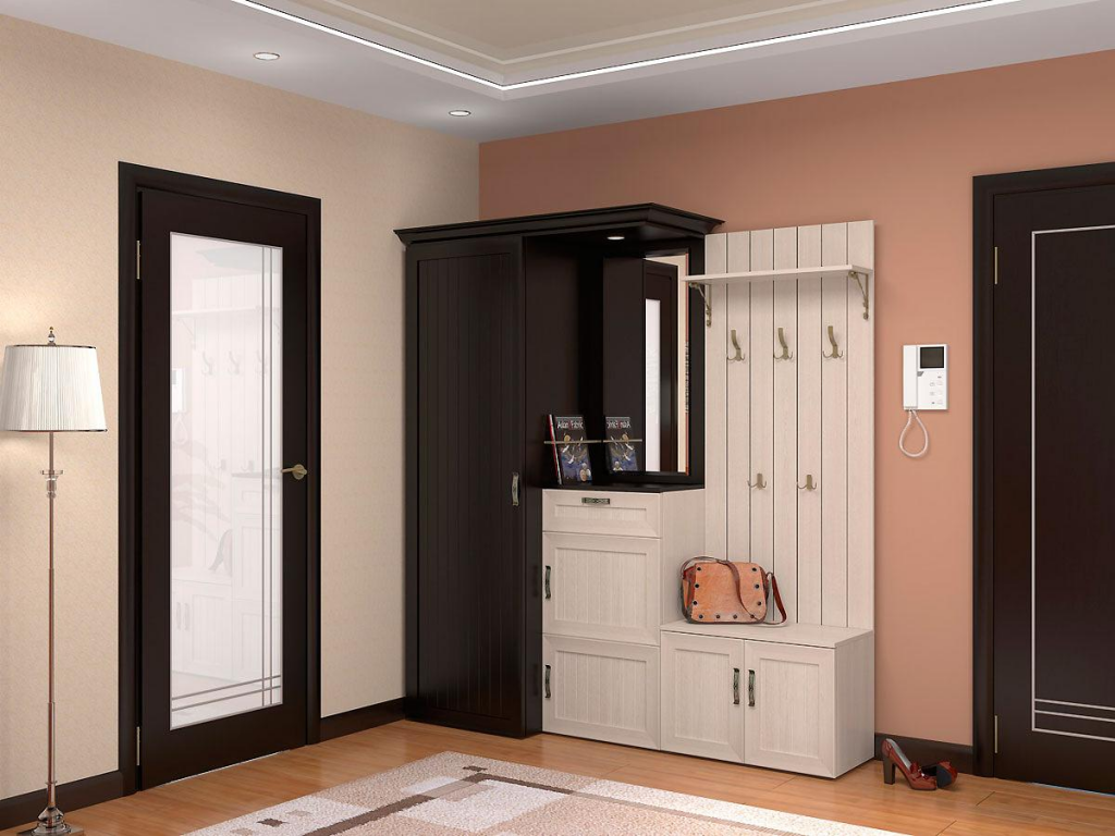 Innan du väljer en möbeluppsättning, var noga med att ta hänsyn till korridorens storlek och funktioner